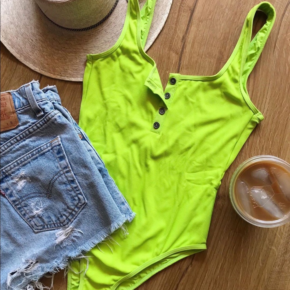 L*Space Ribbed Float On One Piece Neon Swimsuit